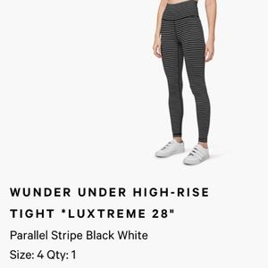 Lululemon striped leggings wonder under size 4